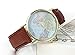 JewelryWe Classic Leather Watch World Map Pattern Quartz Wristwatch Unisex Birthday Gift