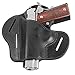 Relentless Tactical The Ultimate Leather Gun Holster - 3 Slot Pancake Style Belt Holster -Handmade in The USA! - Fits 1911 Style Handgun - Black Left Handed