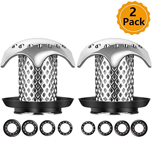 2 Packs Drain Hair Catcher Shower Drain Hair Trap Bathtub Drain Protector Hair Drain Catcher for Bathroom Sink, Tub Sink, Anti-Rust and No Mold, Match Drain Size from 1.46'' to 1.79''