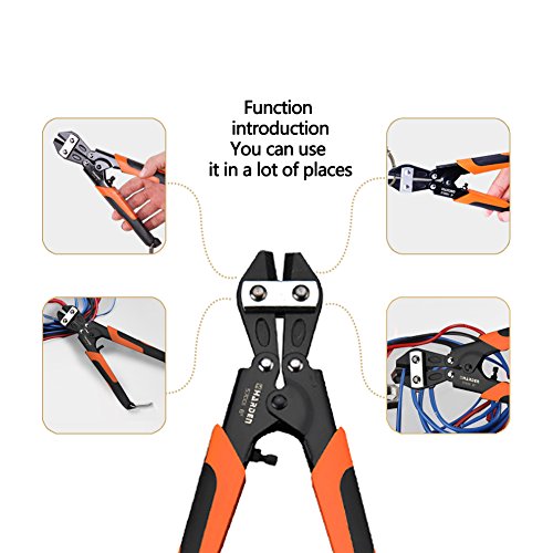 Lightdot Hardware 8-Inch Vanadium Mini Bolt Cutter (Attached With A Pair Of Gloves)