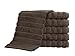 Classic Turkish Towels Combed Cotton Luxury Wash Cloths 13x13 Chocolate Color, Rib Style (Set of 6) Made in Turkey
