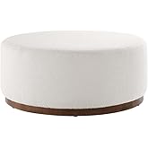 Modway Large 38" Round Boucle Upholstered Upholstered Ottoman