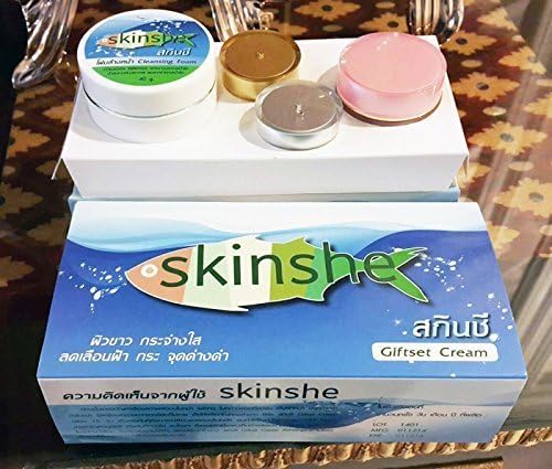 3 Sets X Shinete Skinshe Baby Face Cream Pack Set Whitening Lightening Reduce Acne Dark Spot (1 Box 4 Pcs.)[Ceramine UV Line Ginkgo Plus Whitening Cream 8.50ml] XM634
