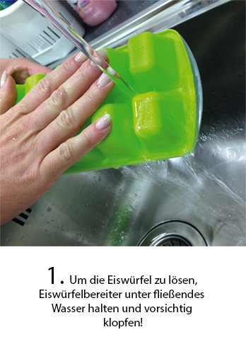 Kigima Eiswürfelbereiter, Eiswürfelform, Babynahrungsbehälter mit Deckel 4er Set für 48 Eiswürfel – Bild 3