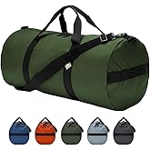 Diamond Ripstop Large Duffle Bags, Ultra Tough & Tear Resistant, Reinforced Stitching, Weatherproof, Packable Foldable Duffle Bag for Traveling (14" x 30", 75L, Green)