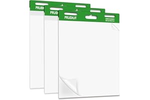 Prudiut 3 Pack Sticky Easel Pads, 15 x 18 Inches Flip Chart Paper Large White Sticky Notes Wall Pads Self Stick Chart Paper for Teachers, 30 Sheets/Pad