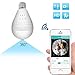 ABAI 360 Degree Fisheye Lens Panoramic VR Bulb LED Light Camera Hidden Wifi Wireless IP Camera For Home Security System Android IOS APP White