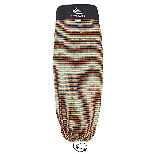 Tidal Wake TAG-IT Snub Nose Multi Surf & Wake Board Sock Bag with Built-in Name Tag, 58-59", Tag Your Bag - Personal with Your Name! (Multi Color Striped)