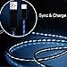 iPhone Charger Lingoboi 3.0ft Visible Flowing 8Pin LED Lightning to USB LED Cable Sync & CHarging Cord for iPhone 7 7 Plus 6 6s 6 plus 6s plus, iPhone 5 5s 5c,iPad, iPod and More (Black/Blue)