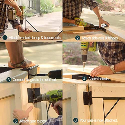 Mofeez Gate Corner Brace Bracket No Sag Kit for Shed Doors, Driveway