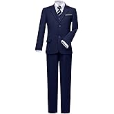 Visaccy Boys Formal Suit Slim Fit Dress Clothes Ring Bearer Outfit Tuxedo Suits,Adjustable Waist