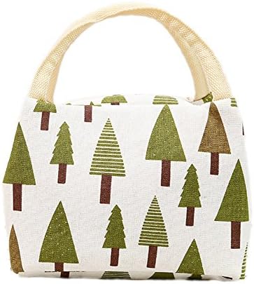 YYSHOW Insulated Cool Bag Cute Canvas Lunch Bags For Women, Kids, Girls (Tree Print(zipper))