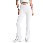 BOOPH Girls Flare Leggings with Pockets Cross-Waist High Waisted Yoga Pants Bell Bottoms Athletic Pants