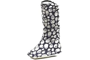 CastCoverz! Orthopedic Walking Boot Cover - Dark Skulls - Size C - High Top - Fashionable, Protective, and Washable - Bootz! - Made in the USA
