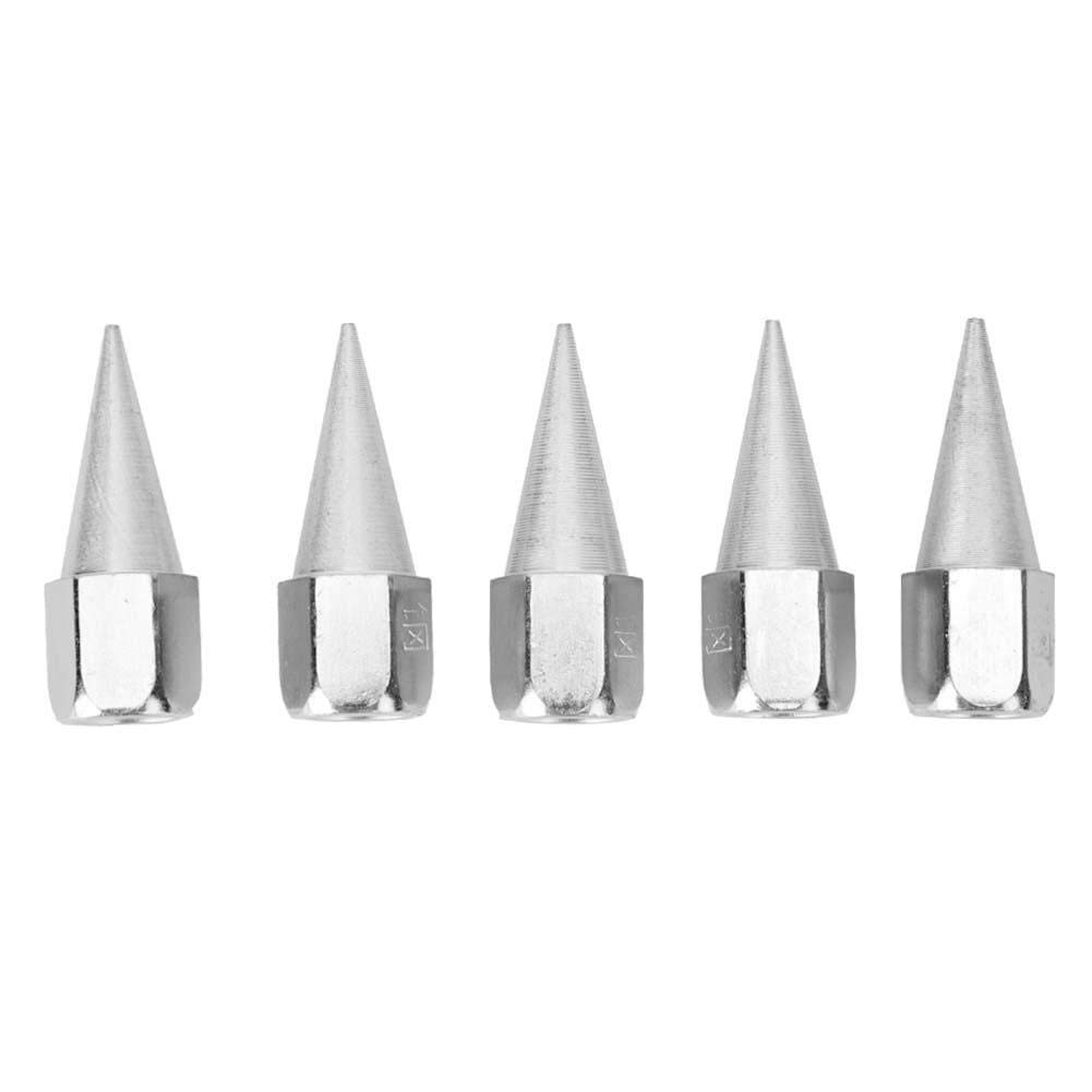 5PCS Grease Gun Nozzle Tips, Replacement Grease Tip Nozzle Grease Nipple Fitting Grease Gun Lubrication Accessories Grease Tip Grease Gun Nozzle Fitting (Silver)