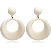 70s Earrings for Women White Acrylic Earrings 70s Outfits for Women Earrings Dangle Simple Retro 70s Jewelry