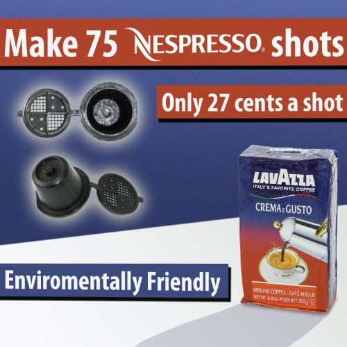 Nespresso Pixie refillable capsules PLUS Lavazza Crema e Gusto (75 Nespresso shots!)