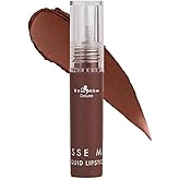 Italia Deluxe Pick 1 Mousse Matte Liquid Lipstick Comfortable Velvet Finish & Zipper Bag (190-02 : COCOA, Full Size)