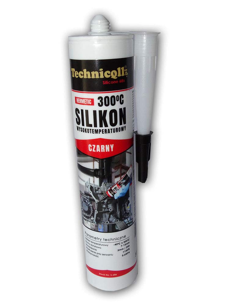 BLACK HIGH TEMPERATURE SILICONE ADHESIVE SEALANT 300 ml HEAT RESISTANT 300'C "liquid gasket" new
