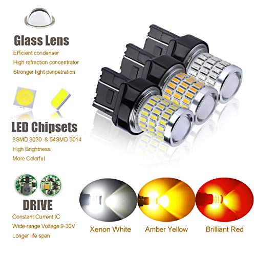 image for iBrightstar Newest 9-30V Super Bright Low Power 7440 7443 T20 LED Bulb