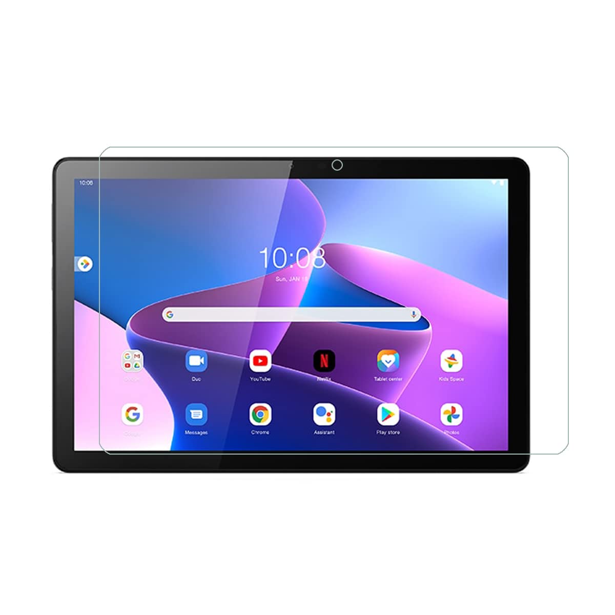 Lobwerk 2-in-1 Set of 2 Protective Glass Films for Lenovo M10 3rd Gen 2022 10.1 Inch Tablet Display Protection Display Glass