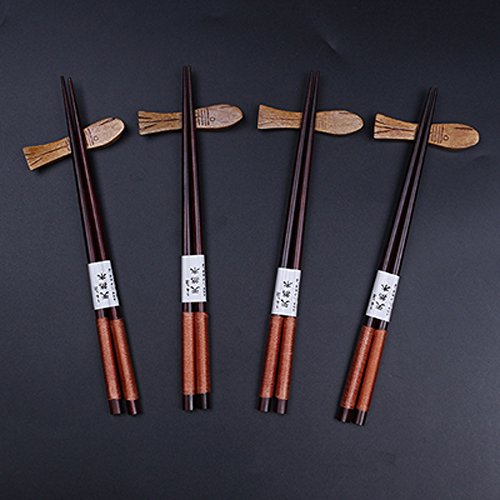 KaLaiXing Four Pairs chopsticks natural logs of wood chopsticks paint