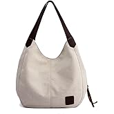 SULCET Handbag for Women Canvas Work Tote Bag Ladies Cloth Purse Casual Everyday Shoulder Bag Multi-Pocket Top Handle Handbag