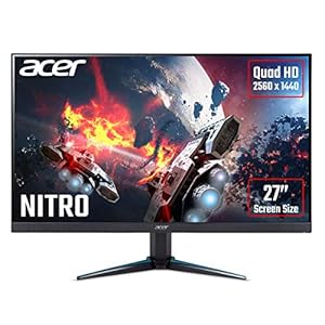 Acer Nitro VG270Ubmiipx 27-inch Quad HD Gaming Monitor (IPS Panel, FreeSync, 75Hz, 1ms, ZeroFrame, DP, HDMI, Black)