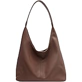 Suede purses for Women 2024 Slouchy Shoulder Bags Soft Leather hobo bag Brown Tote Handbag for Work Everyday