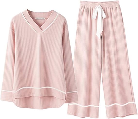 Amazon パジャマ レディース 上下セット ゆったり 授乳服 春向き ギフト 女性用ルームウェア 上下セット 長袖 韓国 寝巻き お揃い 寝巻き 無地 ルームウェア 可愛いパジャマ 春 夏 部屋着 おしゃれ 寝間着 袖あり ナイトウエア ピンク L パジャマ ルームウェア
