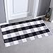 Outdoor Rug Cotton Rug Buffalo Checkered Plaid Area Rug Door Mat for Entry Way Washable Doormat Bedroom Carpet Welcome Mat(24