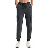 Emlovm Women's Fleece Lined Cargo Joggers Sweatpants Scrubs Water Resistant Winter Hiking Pants Snow
