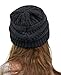 NYFASHION101 Unisex Multicolor Warm Cable Knit Thick Slouch Beanie Cap, Black/Charcoal Gray