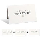 apearrie 12 Will You Be My Bridesmaid Card Set with Gold Stickers, 8 Bridesmaid, 2 Maid of Honor, 1 Matron of Honor, 1 Flower Girl Card