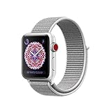 For Apple Watch Band,Soft Breathable Woven Nylon Replacement Sport Loop Band for Apple Watch Series 3/2/1 [38MMM Seashell]