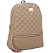 COPI Women's Simple Design Fashion Quilted Casual Backpacks Beige, Not big bag