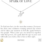 MUSTHAVE 18K Gold Plated Opal Cupid Heart Necklace, White Gold Color, Cupid's Arrow, Heart Pendant, Anchor Chain, Size 16 inch + 2 inch Extender (White Gold)