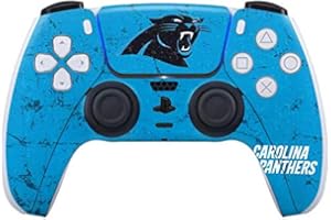 Skinit Decal Gaming Skin Compatible with PS5 Controller - Officially Licensed NFL Carolina Panthers Distressed Alternate Design