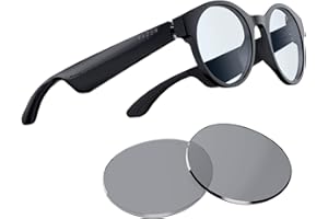 Razer Anzu Smart Glasses: Blue Light Filtering & Polarized Sunglass Lenses - Low Latency Audio - Built-in Mic & Speakers - Touch & Voice Assistant Compatible - 5hrs Battery - Round/Large