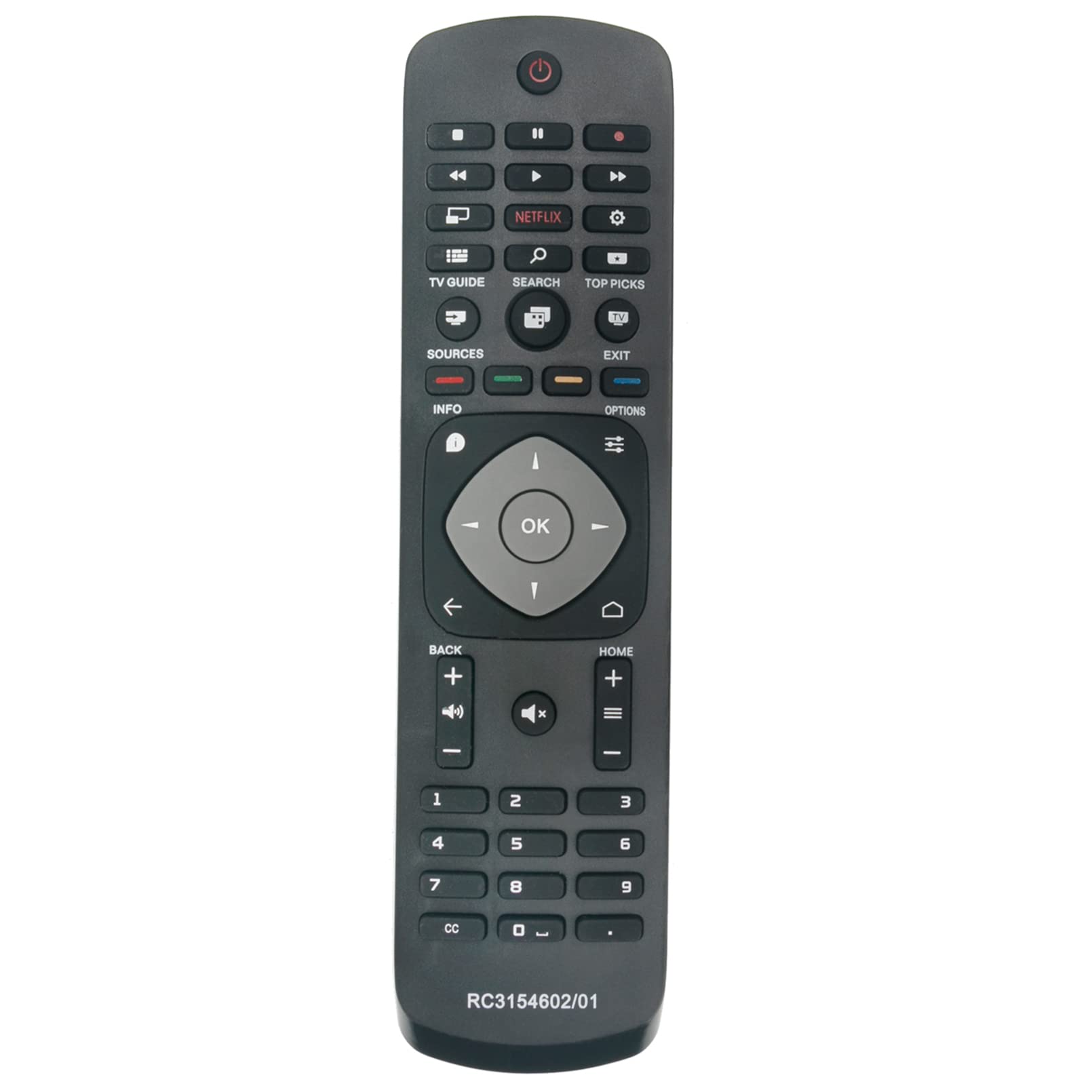 VINABTY RC3154602/01 Replacement Remote Control fit for Philips TV 40PFT6510 40PFH6550 55PFH6550 50PFH6550 48PFH5500 55PFH5500 55PUK6400 50PUK6400 40PFK6560 40PFK6580 48PFT5500