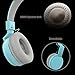 Kids Headphones, Vomach Blue Headphones with Microphone Lightweight Foldable On Ear Headphones for Girls