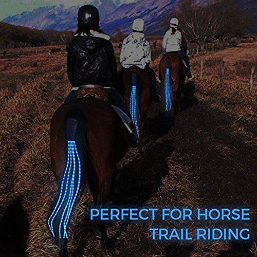 Flytianmy 100CM Horse Tail USB Lights Chargeable LED Horse Harness Equestrian Outdoor Sports The Lights Horse Tail Red - Thumbnail 6