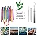 Reusable Telescopic Drinking Straw, Portable Food-grade Stainless Steel Drinking Straw with Aluminum Case ＆ Cleaning Brush, Ideal for Home, Travel, Party, Outdoor, Gym, Office