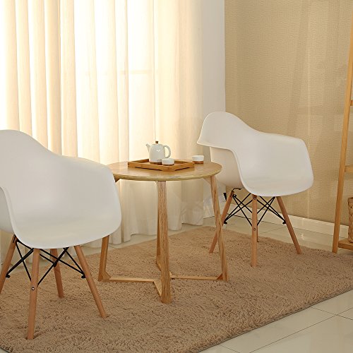 Round Reception Table/Accent Table/End Table for Living Room,Office,Waiting Room,Conference and Meeting Room Wood,Small, Nature Color