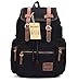Berchirly Vintage Men Casual Canvas Leather Backpack Rucksack Travel Bookbag Satchel for School Outdoor Hiking/Climbing Backpack for Men Women