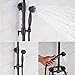 Votamuta Oil Rubbed Bronze Bathroom Luxury Rain Mixer Shower Faucet Set Wall Mounted Rainfall Shower Head System with Handheld Sprayer