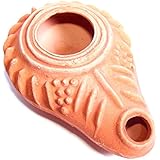 Holy Land Market Herodian Ancient Biblical Oil Lamp Replica - Small and Deep - Byzantine Original Style