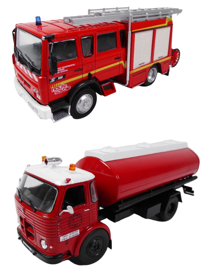 OPO 10 - Lot of 2 fire trucks 1/43 compatible with RENAULT VI S 180 + PEGASO COMET 1095 / P02+P12