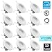 TORCHSTAR 12- Pack 5/6 Inch Dimmable LED Recessed Retrofit Downlight with Baffle Trim, Retrofit Recessed Lighting, 15W (120W Equiv.), CRI 90, JA8 & Title 24 & UL Listed, 1100lm, 2700K Soft White