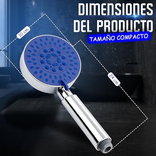 ® Alcachofa de Ducha Alta Presión/ducha alcachofa Antical Cromado con 5 modos Pulverización etc.. (3. " Alcachofa ducha")